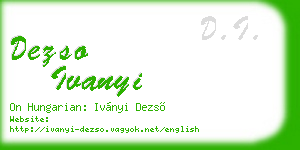 dezso ivanyi business card